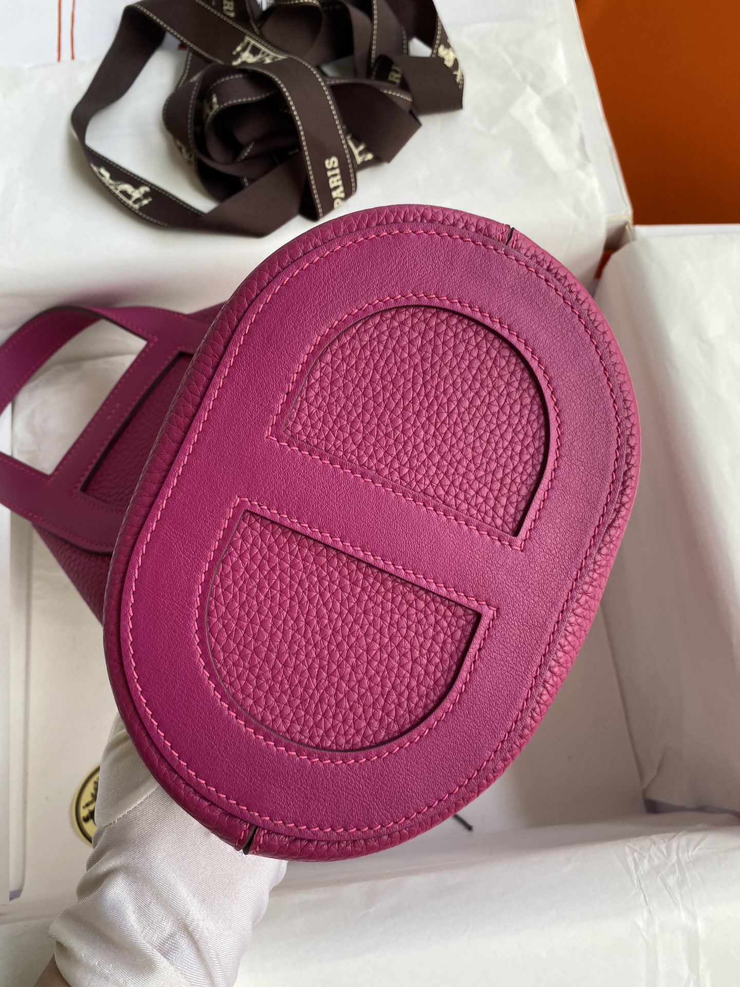 Hermes In The Loop 18 Bag In Rose Purple Clemence Leather